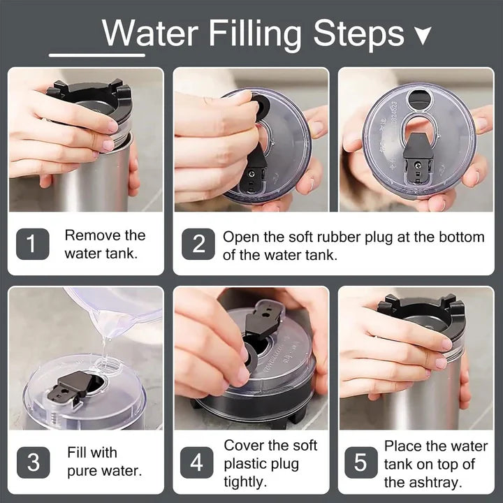 Portable Car Ashtray with Dual Bayonet; Smoke-Sealing DesignPortable Car Ashtray with Dual Bayonet; Smoke-Sealing Design